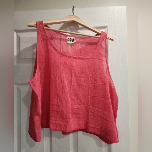 Beaton Linen tank - watermelon - Picture 1 of 3